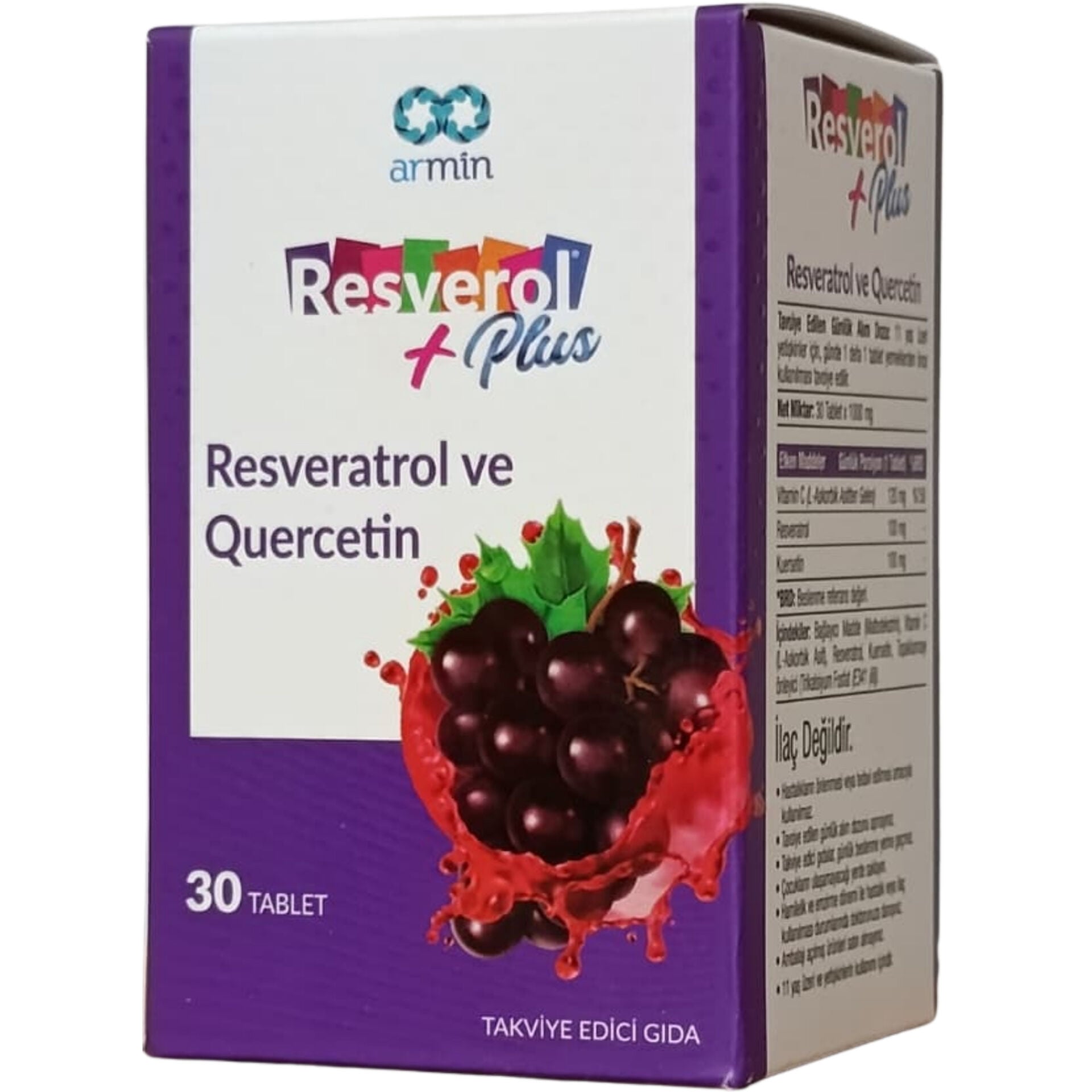 Armin Resverol Plus Resveratrol ve Kuersetin İçeren 30 Tablet