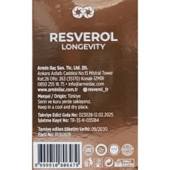 Armin Resverol Longevity 30 Vegan Kapsül