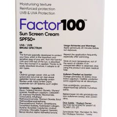 Factor100 Güneş Kremi SPF50+ 100 ml