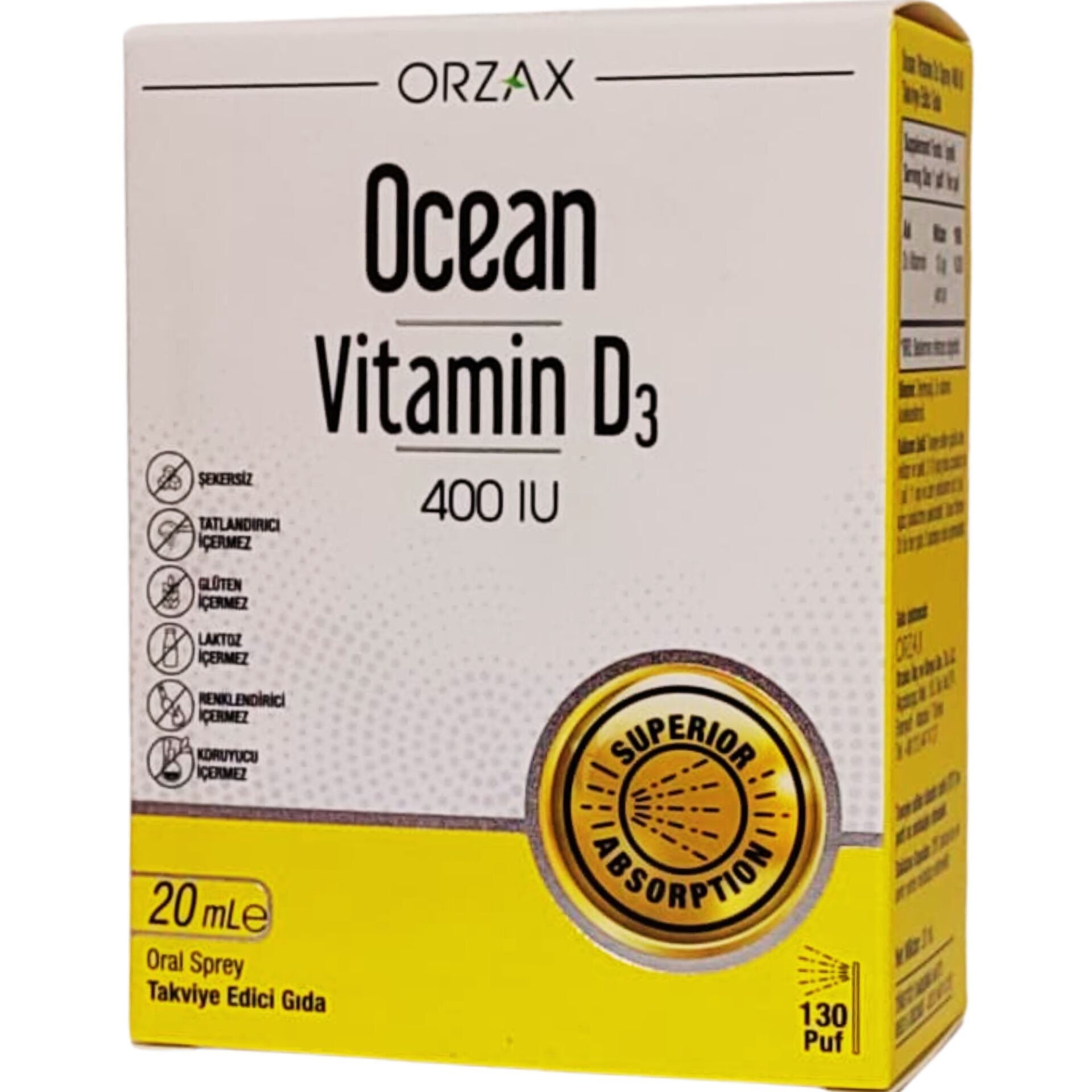 Ocean Vitamin D3 400 IU Oral Sprey 20 ml