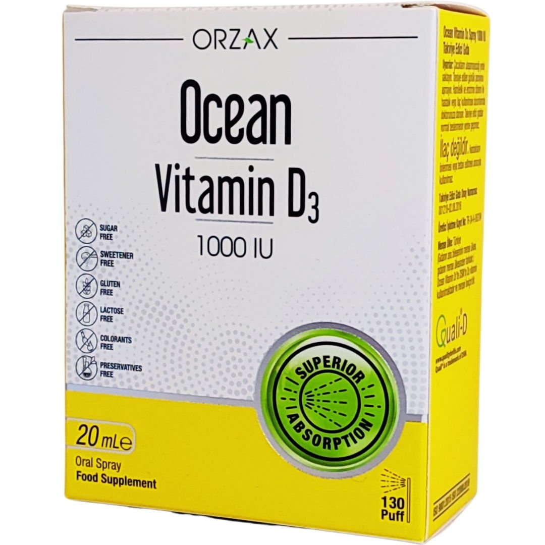 Ocean Vitamin D3 1000 IU Oral Sprey 20 ml 130 Puf