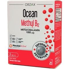 Orzax Ocean 1000 mg Methyl Cobalamin B12 Sprey 5 ml