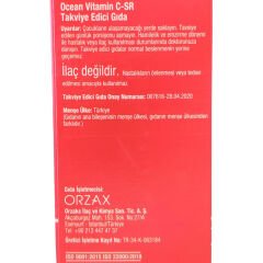 Orzax Ocean Vitamin C-SR Uzun Salımlı 30 Tablet