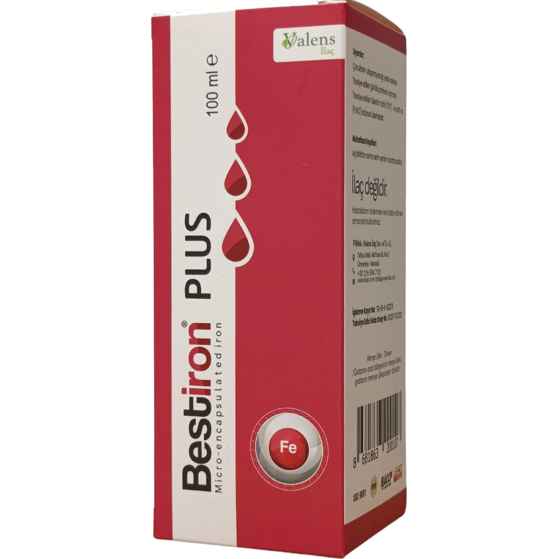 Bestiron Plus Mikroenkapsüle Demir İçeren Sıvı Takviye Edici Gıda 100 ml