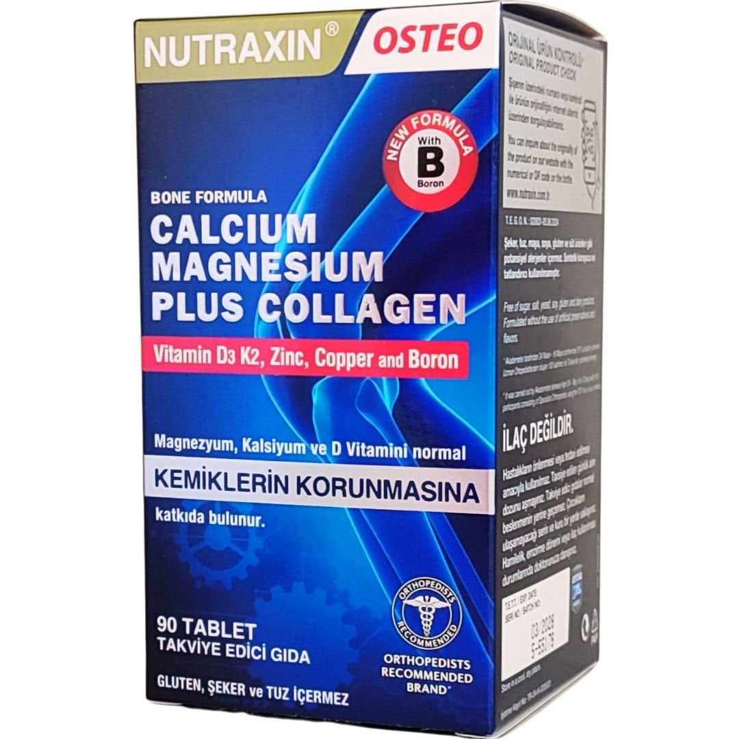 Nutraxin Osteo B-One Kalsiyum, Magnezyum ve Kolajen Kompleksi 90 Tablet