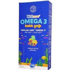 Wellcare Omega 3 Doğal Karışık Meyve Aromalı Balık Yağı 150 ml