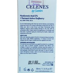 Celenes by Sweden Hyaluronic Acid + Ferment Active Gojiberry Cilt Bakım Serumu 30 ml