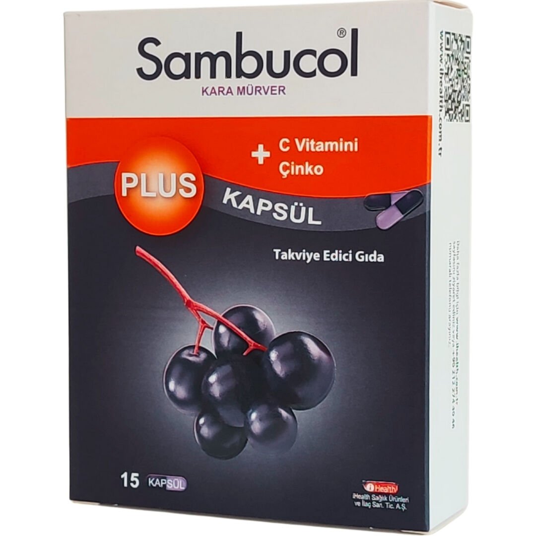 Sambucol Plus Kara Mürver Özütü + C Vitamini & Çinko 15 Kapsül