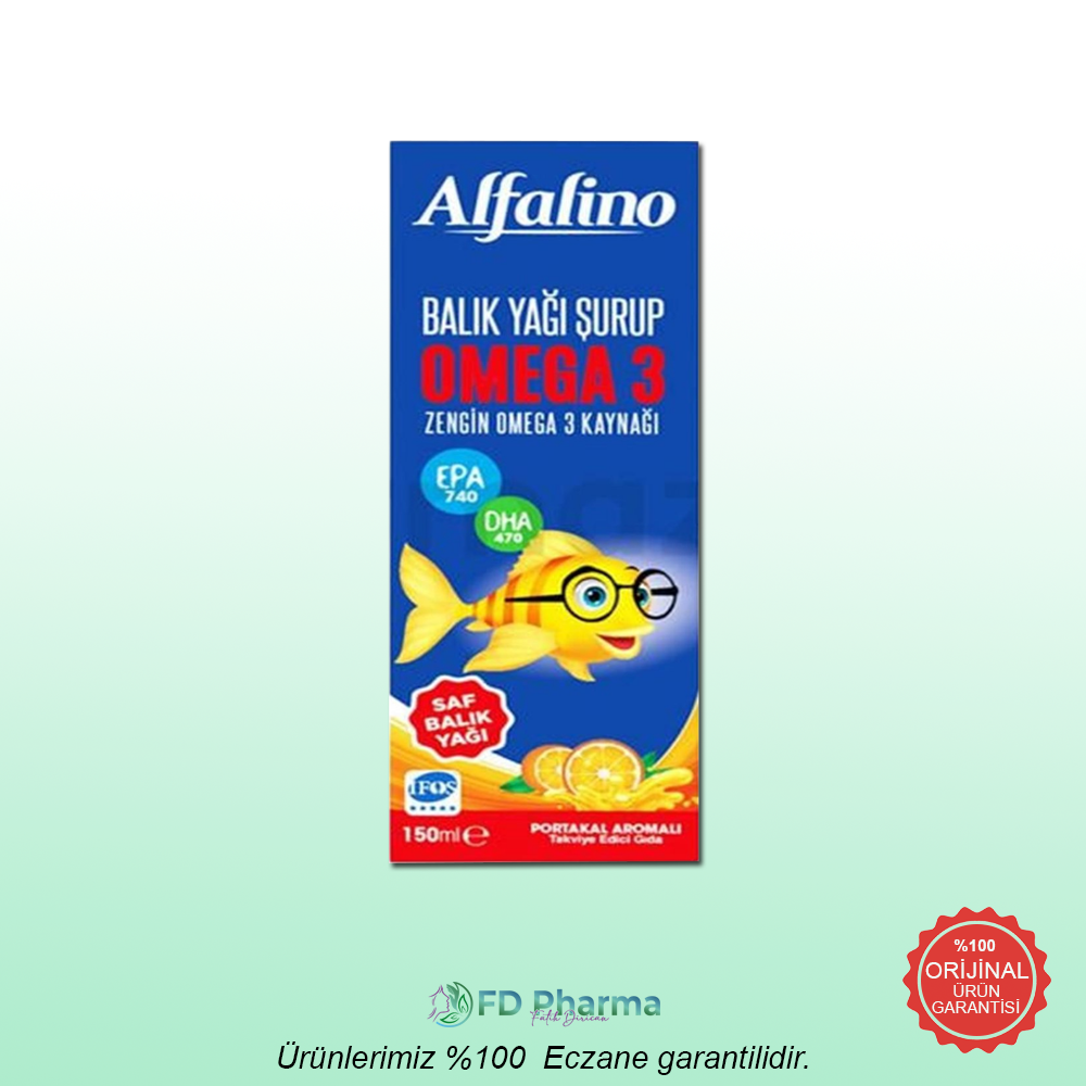 Alfalino Balık Yağı Omega 3 Portakal Aromalı 150 ml