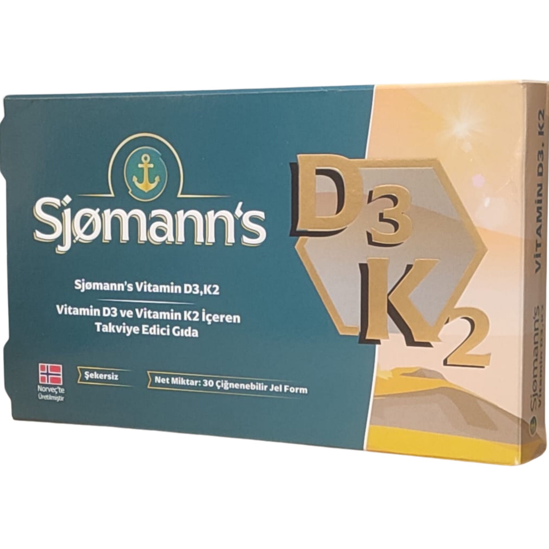 Sjomann’s Vitamin D3 ve K2 İçeren Takviye Edici Gıda 30 Adet Çiğnenebilir Jel Form