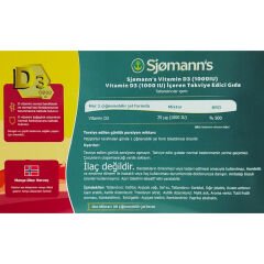 Sjomann's D3 Çiğnenebilir Jel 30 Tablet