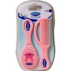 Baby Time BT-189 Tarak Fırça Seti - Pembe