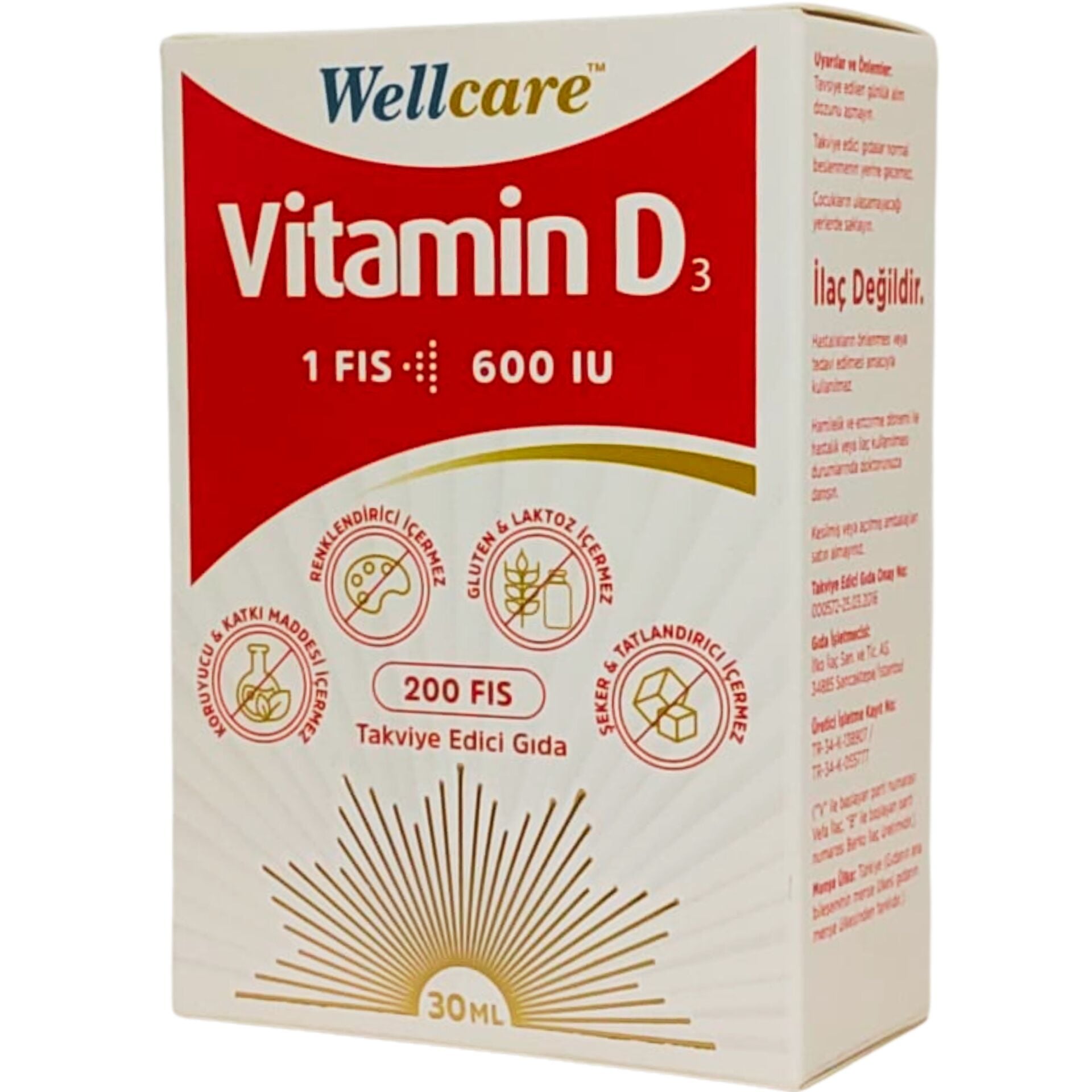 Wellcare Vitamin D3 Sprey 600 IU 30 ml