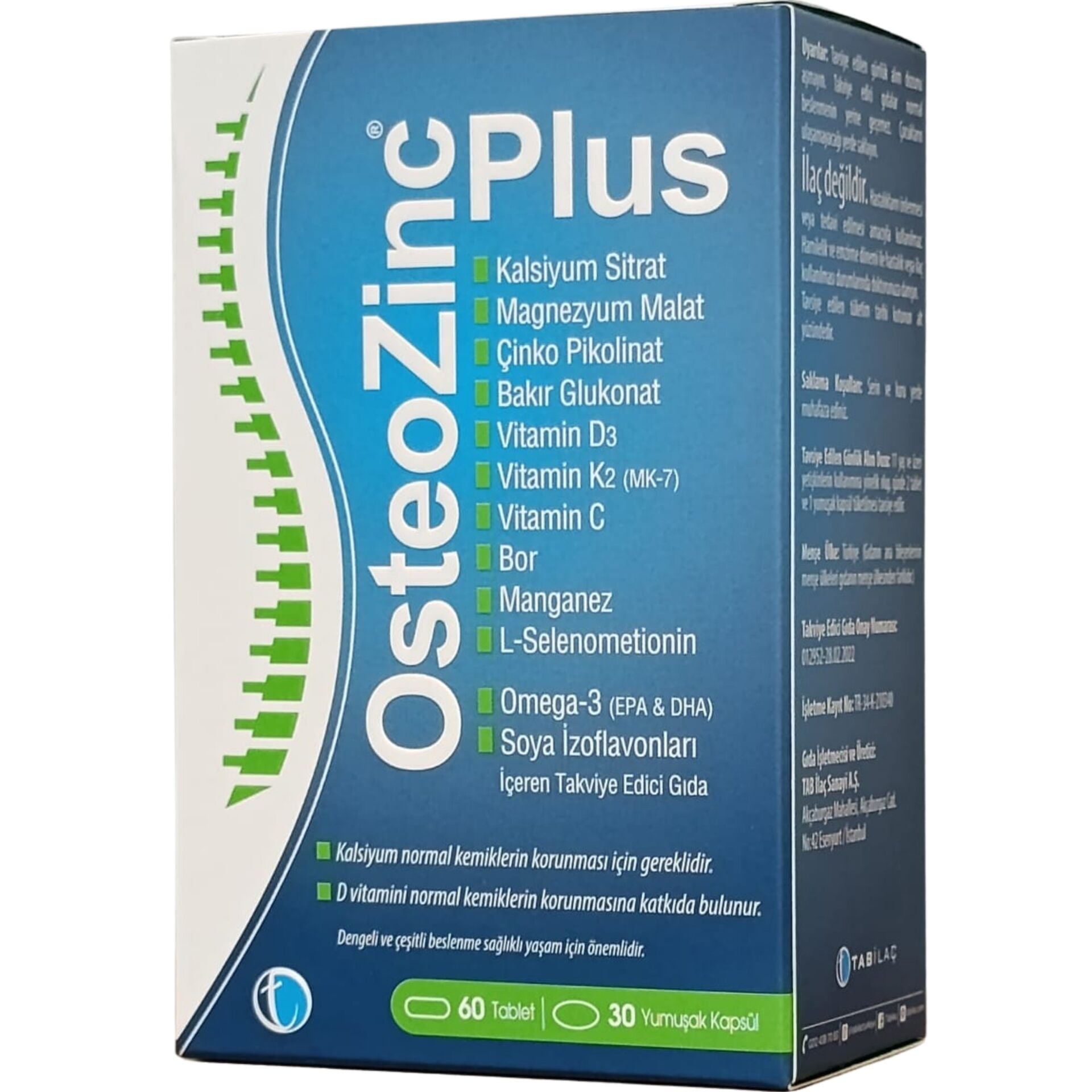 Osteozinc Plus 60 Tablet + 30 Yumuşak Kapsül