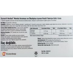 Dynavit Herbal Mentol & Okaliptus 16 Pastil