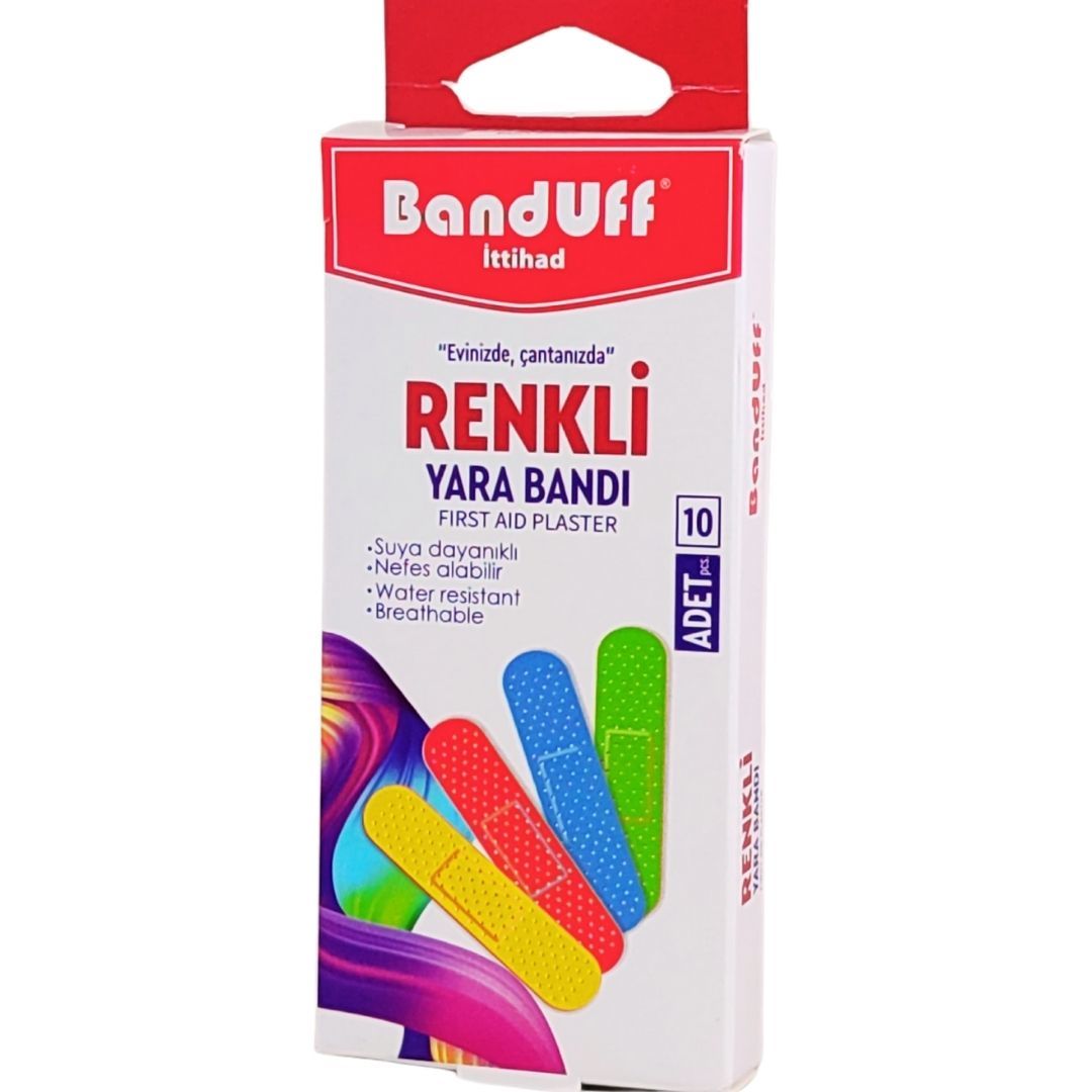 Banduff Renkli Yara Bandı 10 Adet