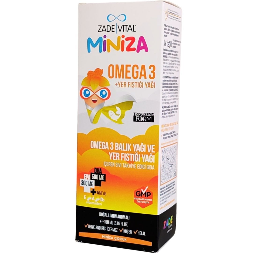 Zade Vital Miniza Omega-3 ve Yer Fıstığı Şurubu 150 ml