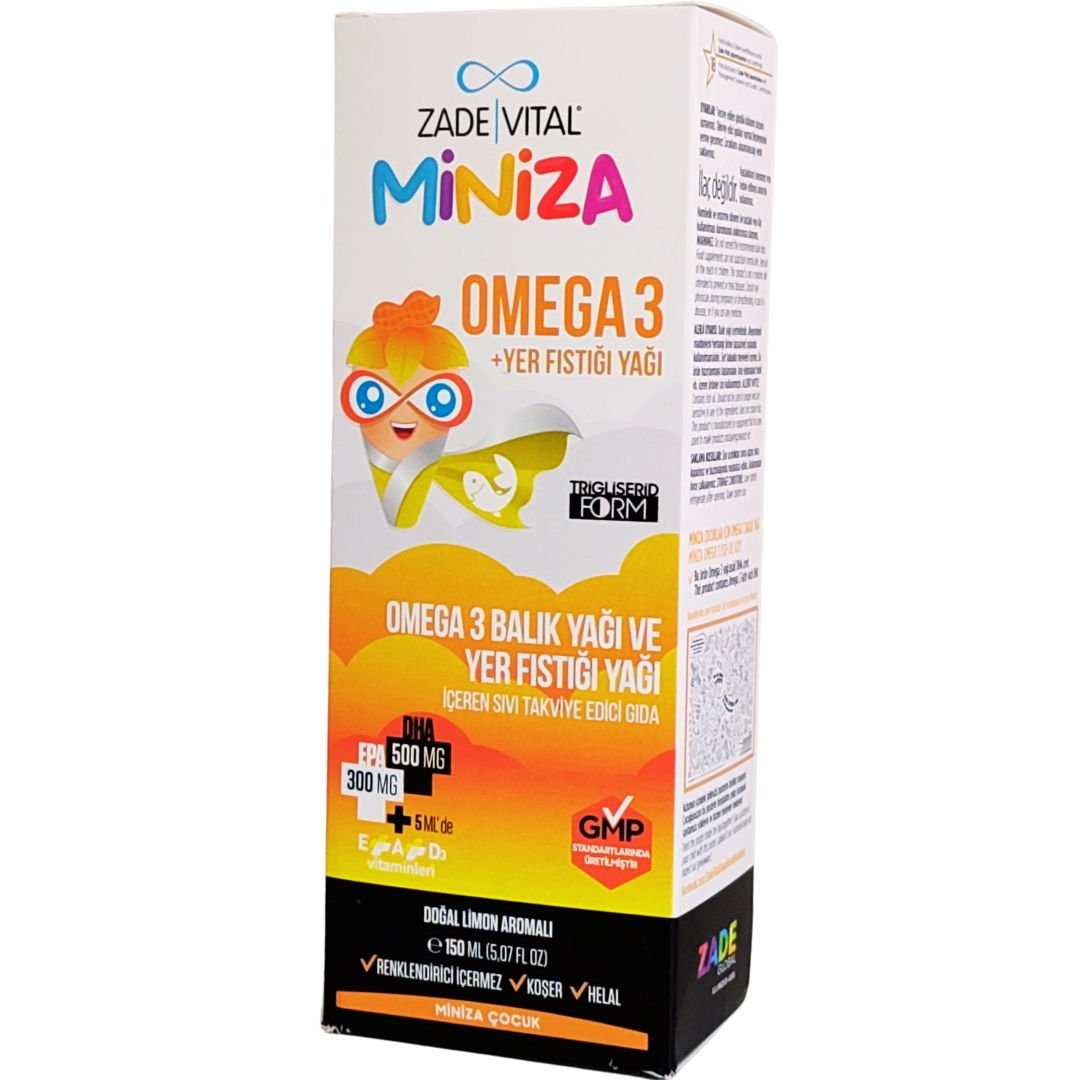 Zade Vital Miniza Omega-3 ve Yer Fıstığı Şurubu 150 ml