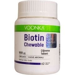 Voonka Biotin 5000mcg Chewable 62 Çiğneme Tableti