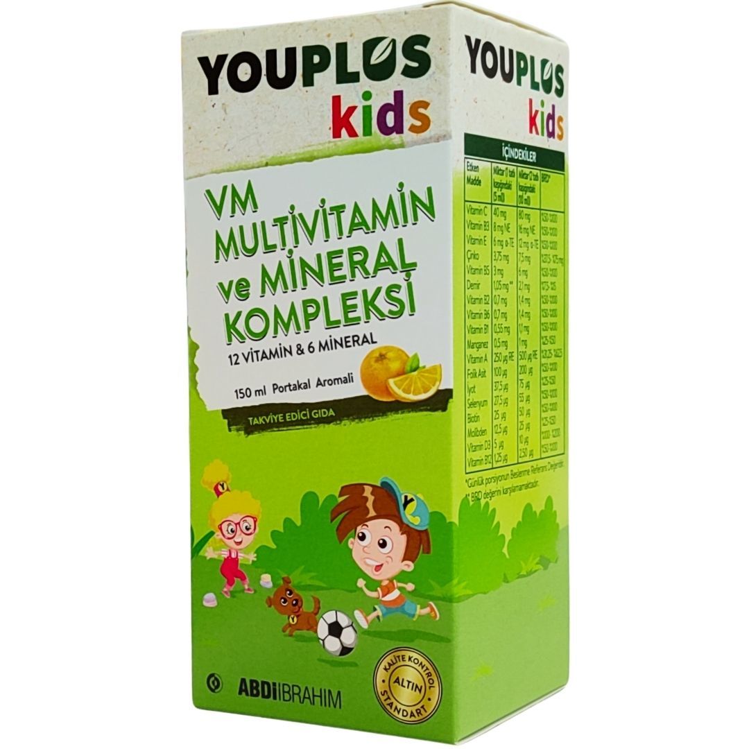 Youplus Kids VM Multivitamin ve Mineral Kompleksi 150 ml