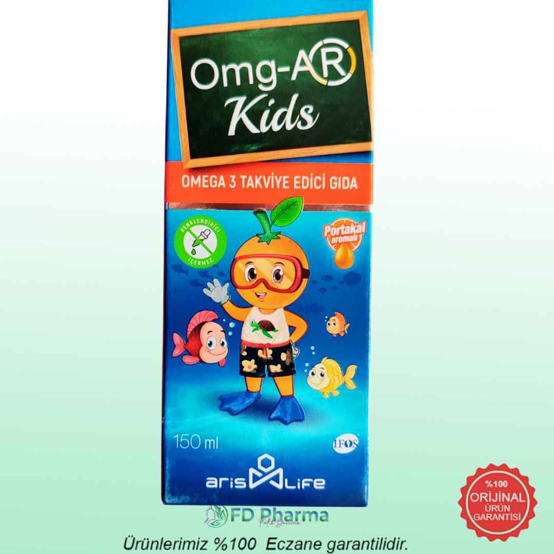 Omg-AR Kids Omega 3 Takviye Edici Gıda İfos Onaylı 150ml