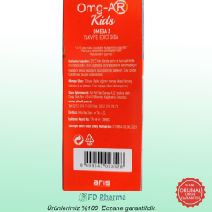 Omg-AR Kids Omega 3 Takviye Edici Gıda İfos Onaylı 150ml