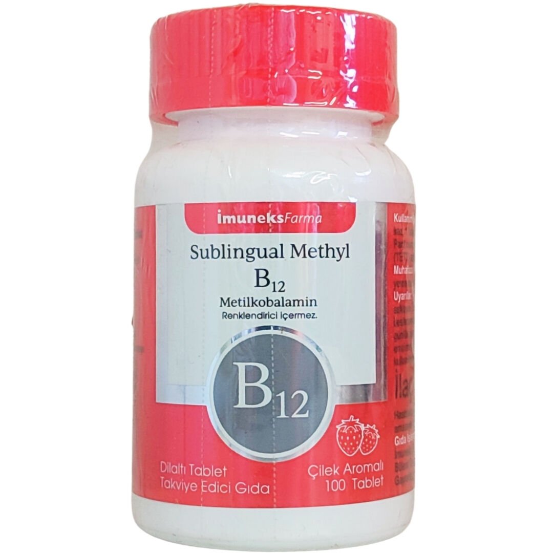 Imuneks Farma B12 1000 mcg Dil Altı 100 Tablet Çilekli