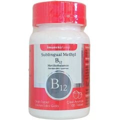 Imuneks Farma B12 1000 mcg Dil Altı 100 Tablet Çilekli