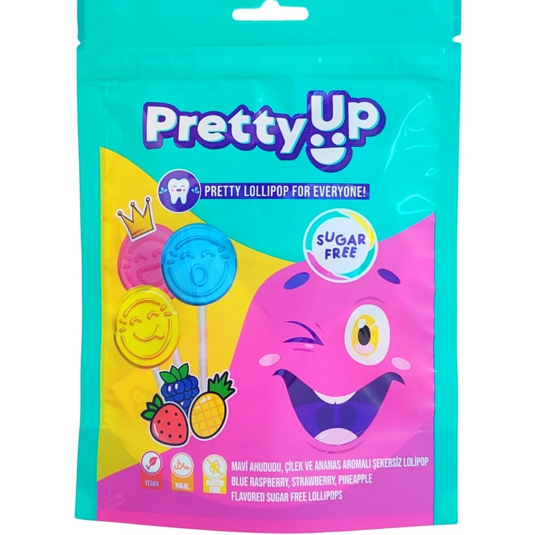 Pretty Up Şekersiz Meyve Aromalı Yassı Lolipop 10'lu