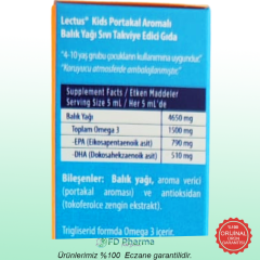 Lectus Kids Kral Şakir Portakal Aromalı Balık Yağı 150 ml