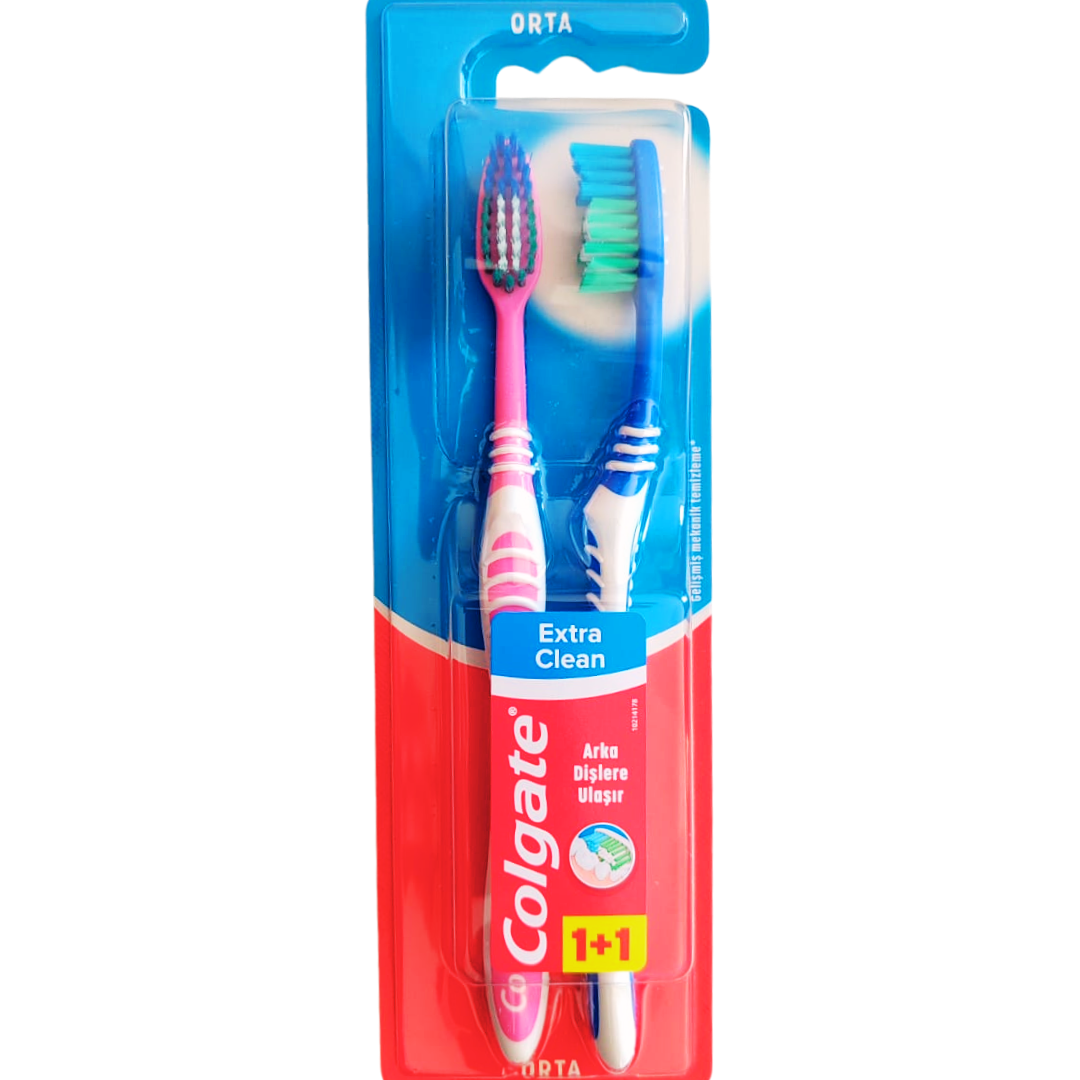 Colgate Extra Clean Diş Fırçası Orta 1+1