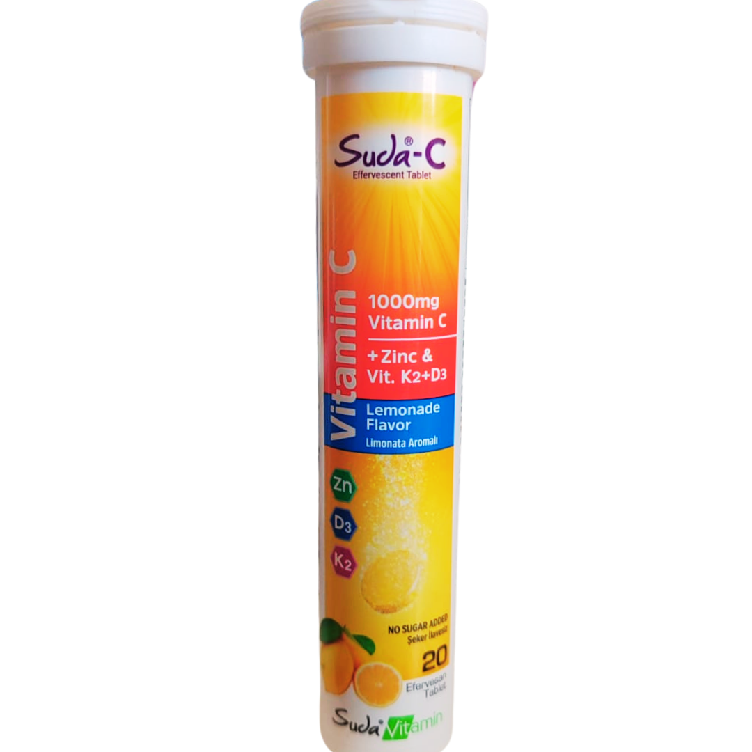 Suda Vitamin C D Çinko Lemonade 20 Efervesan Tablet