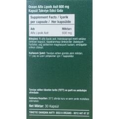 Ocean Alfa Lipoik Asit 600 mg 30 Kapsül