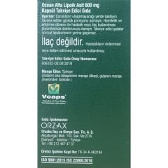 Ocean Alfa Lipoik Asit 600 mg 30 Kapsül