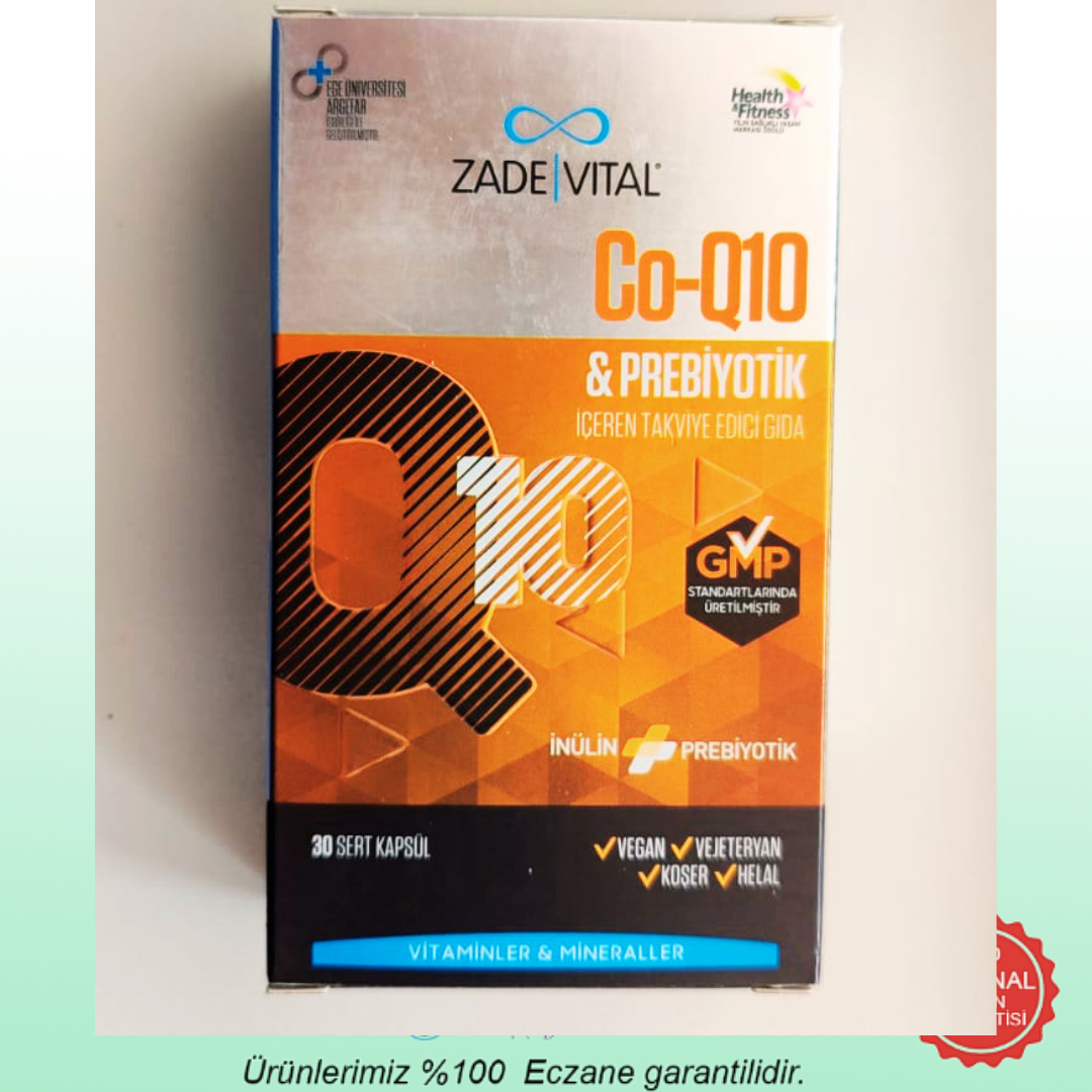 Zade Vital Co-Q10 & Prebiyotik 30 Kapsül