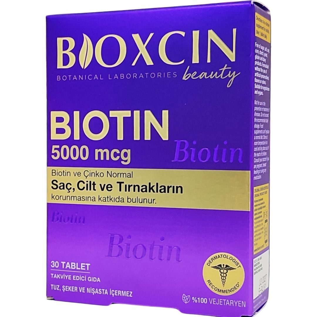 Bioxcin Beauty Biotin 5000 mcg ve ve Çinko Sülfat İçeren 30 Tablet