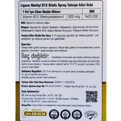 Ligone Methyl B12 Dil Altı Sprey 30ml/200 Puf