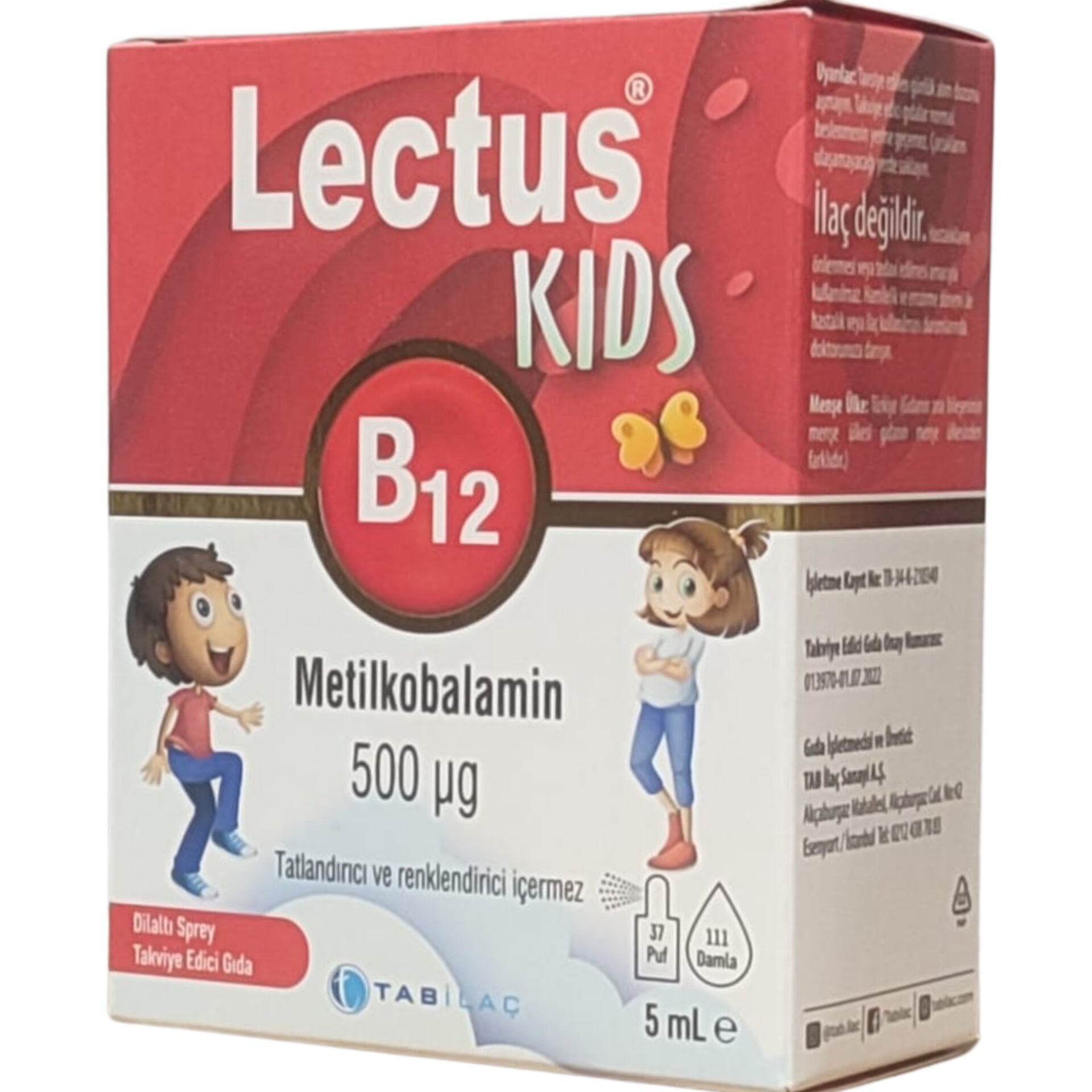 Lectus Kids B12 Dilaltı Sprey 500 Mcg 5 ml