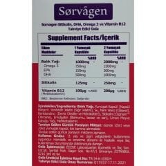 Sorvagen Sitikolin DHA Omega 3 ve B12 30 Kapsül