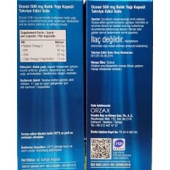 Ocean Omega 3 Balık Yağı 500 mg 60 Kapsül
