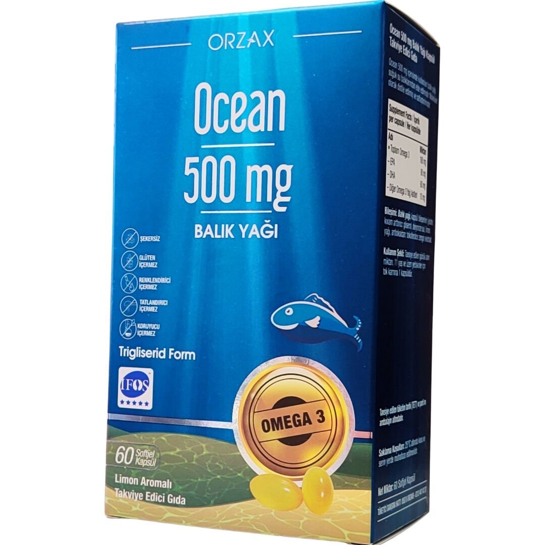 Ocean Omega 3 Balık Yağı 500 mg 60 Kapsül