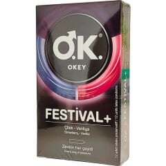 Okey Festival Çilek-Vanilya Prezervatif 12'li