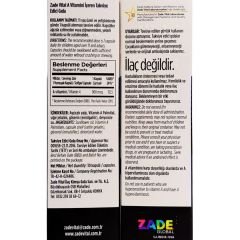 Zade Vital A Vitamini  900mcg  3000 I.U 30 Yumuşak Kapsül