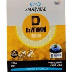 Zade Vital D3 Vitamini 1000 IU Sprey 20 ml