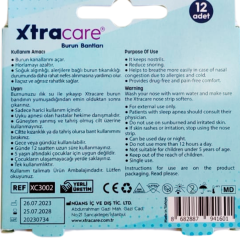 Xtracare Burun Bandı Yetişkin xLarge 12'li