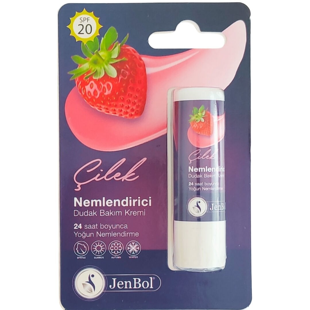 Jenbol Nemlendirici Dudak Bakım Kremi Çilek Aromalı Lipstick 5 gr