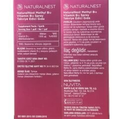 Naturalnest Methyl B12 Vitamin 1000 μg 10 ml Dilaltı Sprey