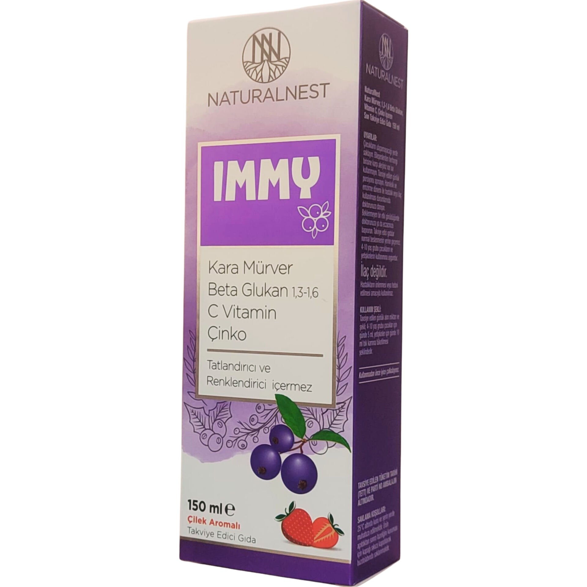 NaturalNest IMMY Çilek Aromalı Sıvı Takviye Edici Gıda 150 ml