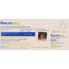 Bactoblis Ağız Probiyotiği 10 Emme Tableti