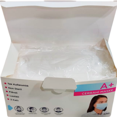 A+ Cerrahi Maske Non Steril 50 adet - 10 lu Paketlerde ÜTS Kayıtlı